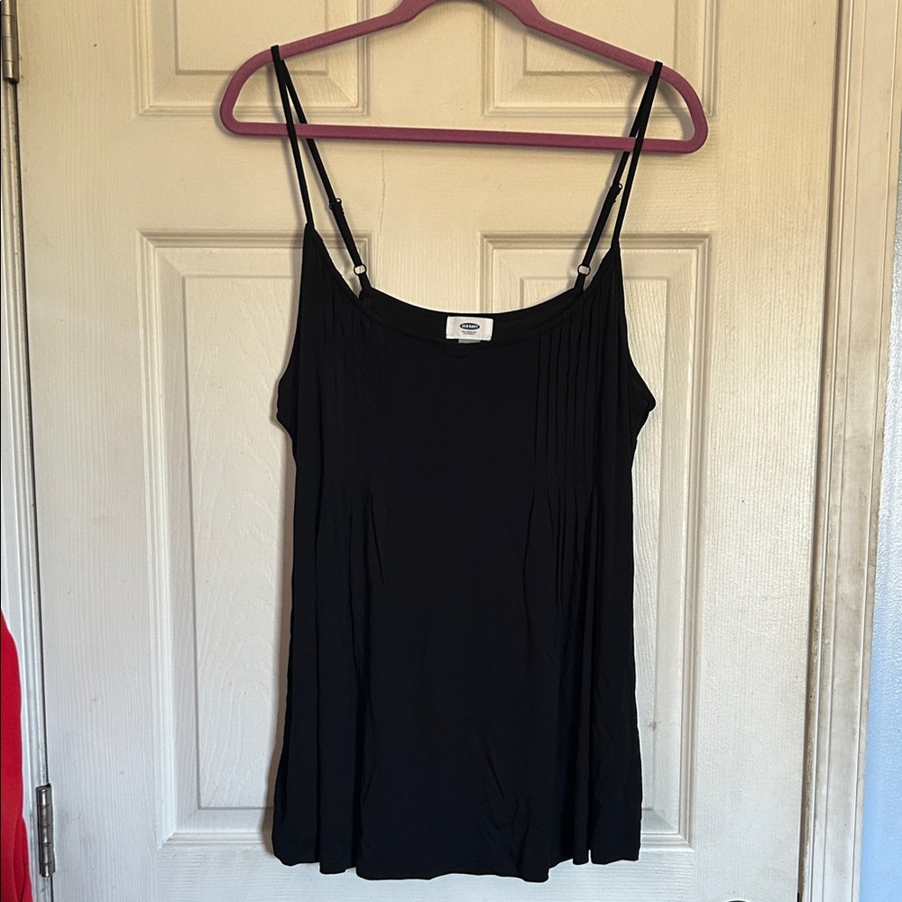 NWT Old Navy black jack sleeveless pintuck cami size XL